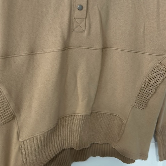 NWT Vestique Washed French Terry Oversized Solid Boho Hoodie in Taupe - Small - Picture 6 of 11